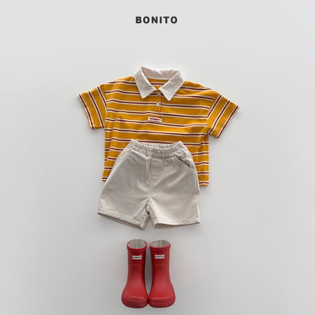 bonito/75. sierre stripe collar tee ? JS-JM