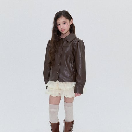 forkchips/80. teddy ledder jacket M-XL