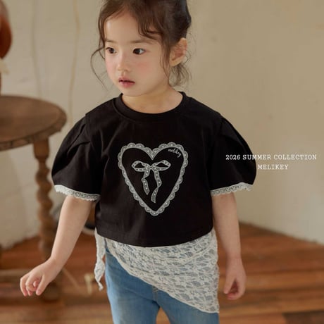 melikey/12. heart ribbon T-shirt JS-JM
