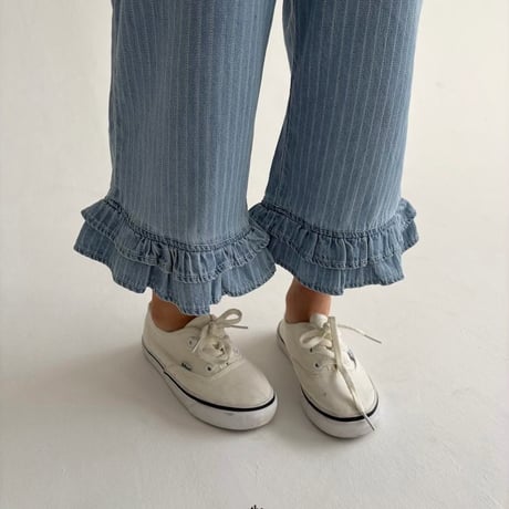 saintdoll/101. peuty fril denim pants S-XL