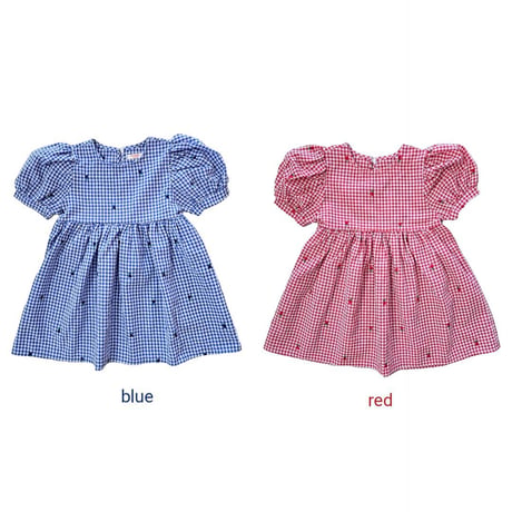 bymimi/70. check embroidery one-piece JS-JM