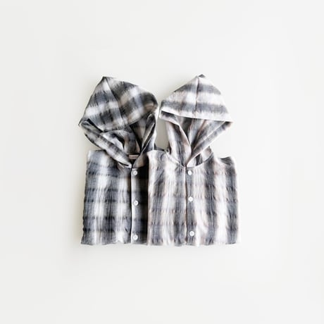 urbanrabbit/49. Check Hood Shirt Jacket JS-JM