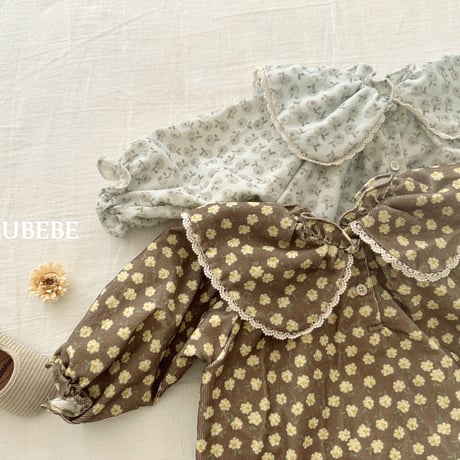 valubebe/42. color flower corduroy one-piece 6M-S