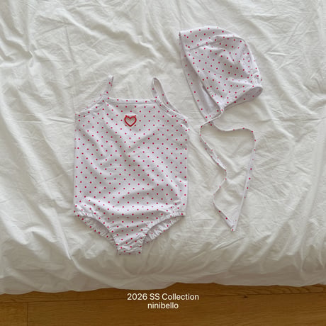 ninibello/177. ACC) candy dot swim wear ( bonnet ) set XS-L