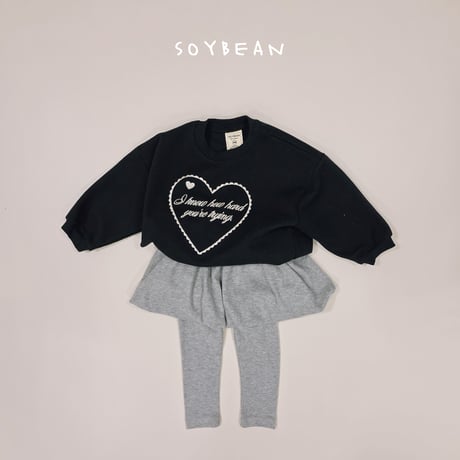soybean/23. heart embroidery man-to-man XS-XL