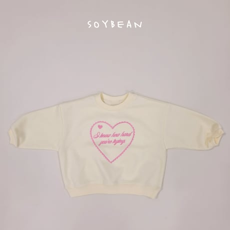 soybean/23. heart embroidery man-to-man XS-XL