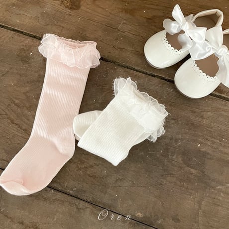 oren/5. etta lace knee socks 2(3-4Y)-6(11-12Y)