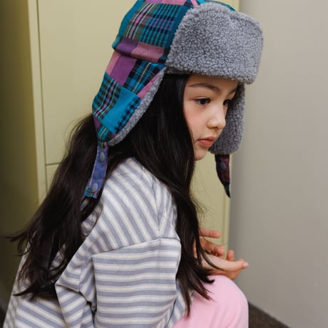andbutter/3. Mixed Check Earflap Hat FREE