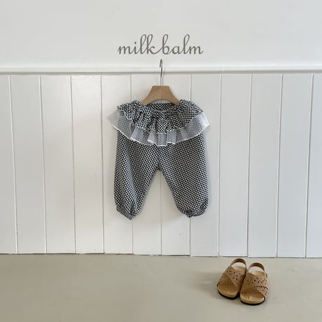 milkbalm/26. check fril pants XS-XL