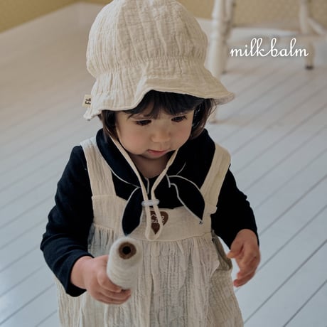 milkbalm/23. heart embroidery overalls XS(-6M)-M(12M-18M)