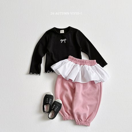 vividi/143. ribbon span nalrari T-shirt XS-XL