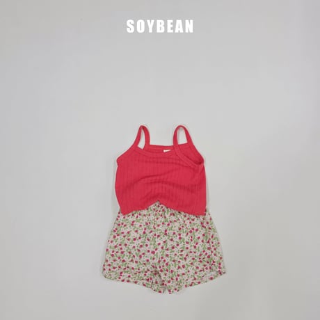 soybean/158. plan ) strawberry flower sleeveless updown set XS-XL