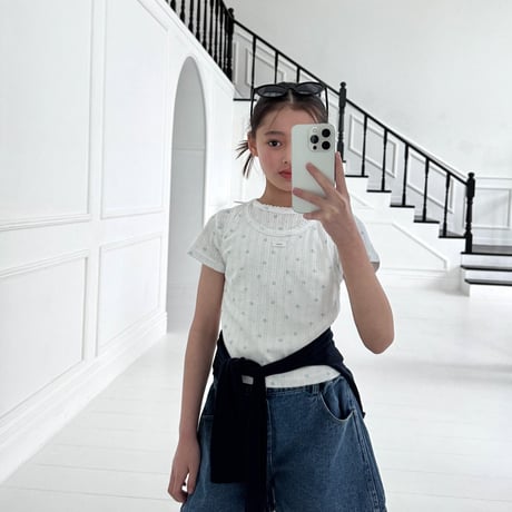 matilda/130. pleated denim half pants 15-19