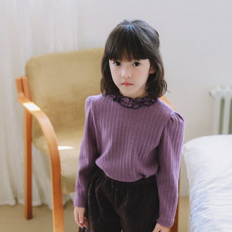 monatelier/20. amel two color fril T-shirt S-2XL