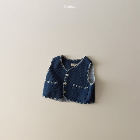 amigo/27. denim mello vest XS-XL