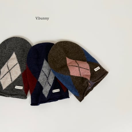 vbunny/45. check beanie FREE(54CM-58CM)