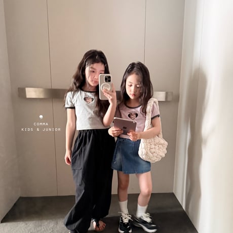 comma/2. heart cat T-shirt 140-150