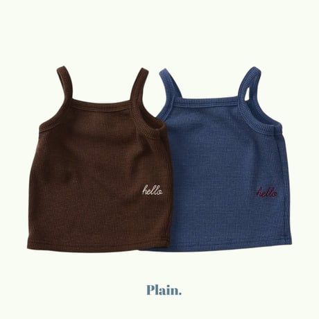 plain/14. hello waffle sleeveless XS-XL