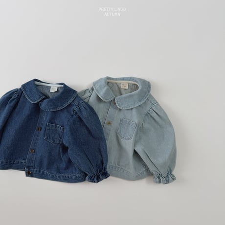 lindo/57. round collar denim jacket XS-XL