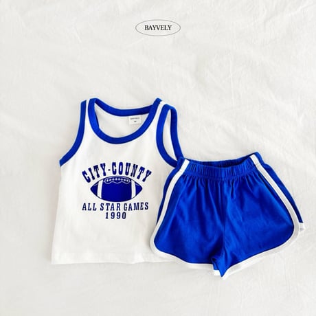 bayvely/24. rugby sleeveless updown set XS-XL