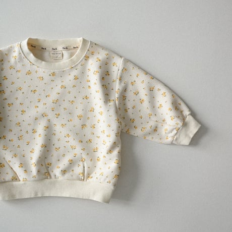 thebeige/8. Flower waffle sweatshirt XXS-L
