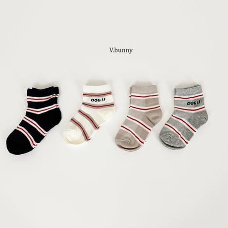 vbunny/16. red line socks set S(130-150)-L(180-210)