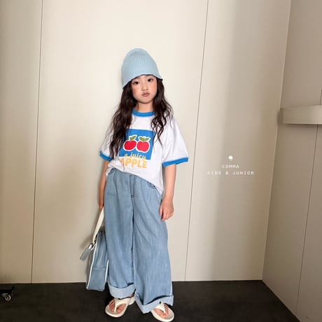 comma/60. apple two color T-shirt 160-170