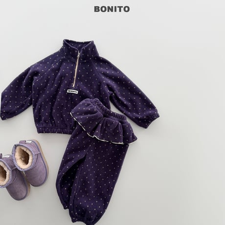 bonito/93. fril half zipup set JS-JM