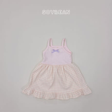 soybean/40. plan ) fril ribbon sleeveless one-piece XS-XL