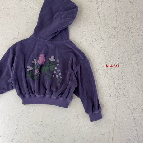 navi/50. flower hood zipup S-XL