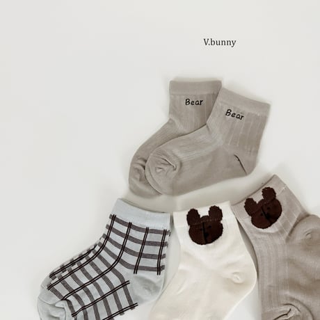 vbunny/14. bear socks set S(130-150)-L(180-210)