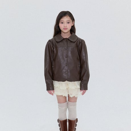 forkchips/80. teddy ledder jacket M-XL
