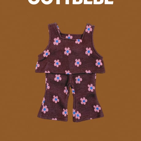 oottbebe/30. flower knit setup ( knit vest bootscut ) set XS(0-1Y)-XL(4-5Y)