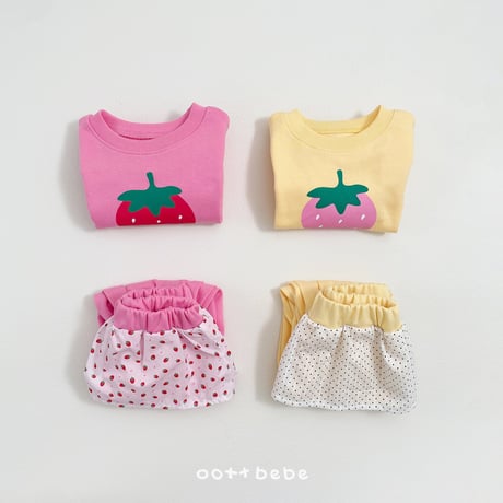 oottbebe/52. strawberry updown set XS(1-2Y)-XL(6-7Y)