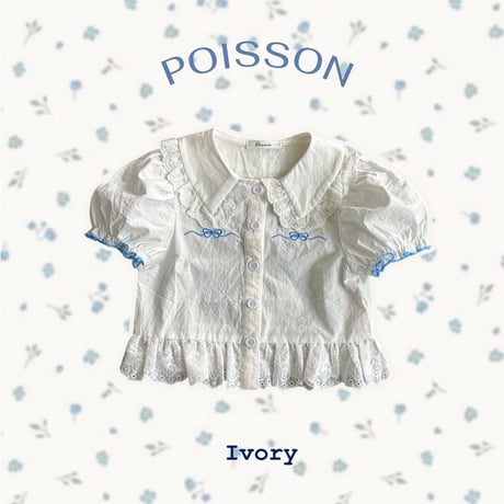 poisson/69. ribbon embroidery blouse S-XL