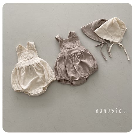 nunubiel/55. milga romper & bonnet S-L