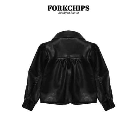forkchips/80. teddy ledder jacket M-XL