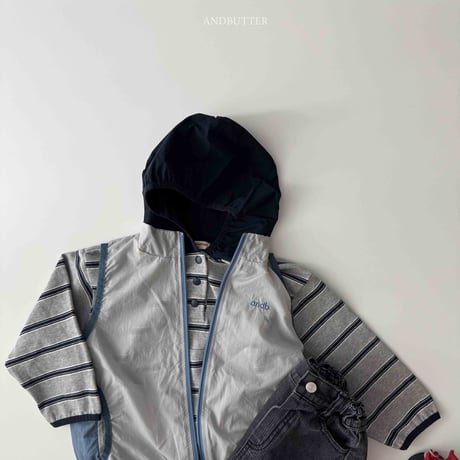 andbutter/23. Today Stripe Hoodie JS-JM