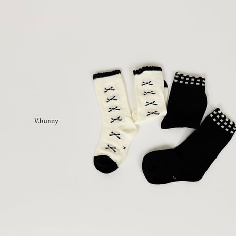 vbunny/4. bow socks set M(130-150)-XL(180-210)