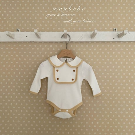 monbebe/38. boy bib waffle suit S(3-6M)-L(12-24M)