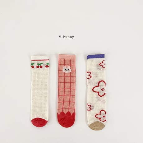 vbunny/27. good cherry socks set FREE(32CM)