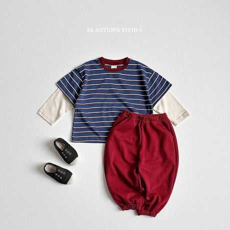 vividi/81. stripe double T-shirt XS-XL