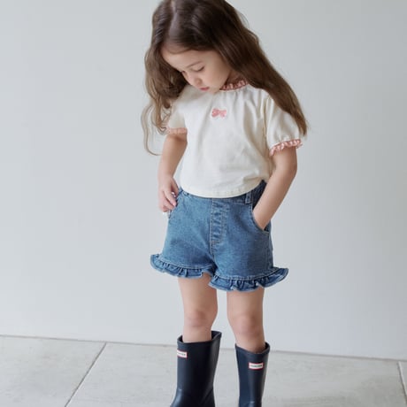 momoann/41. fril denim half pants 5-13