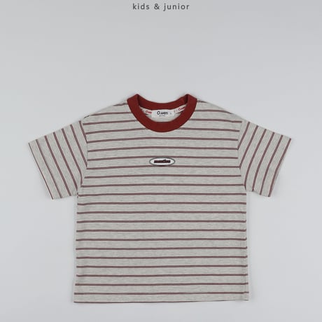 owen/79. mention stripe half t T-shirt S-XL
