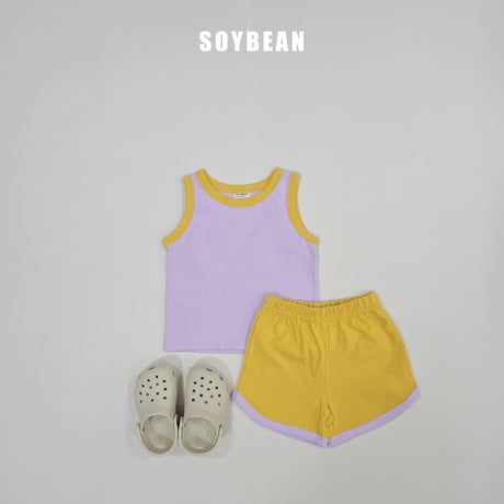 soybean/193. plan ) sleeveless macaron updown set XS-XL
