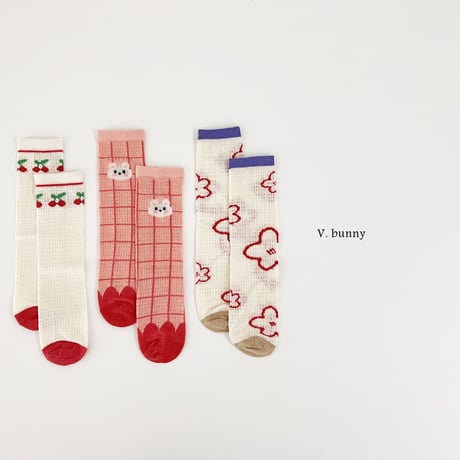 vbunny/27. good cherry socks set FREE(32CM)