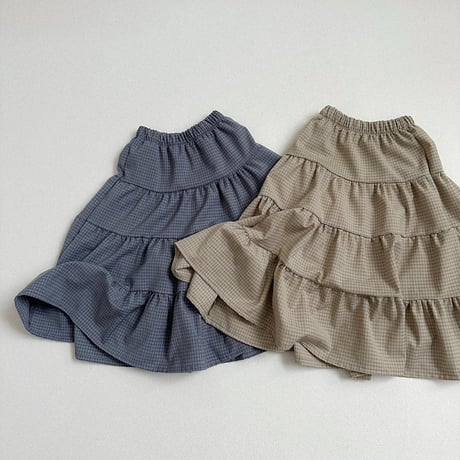 digreen/29. check ruffle skirt? S-2XL