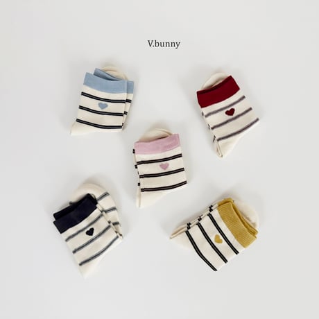 vbunny/54. heart socks set M(130-150)-XL(180-210)