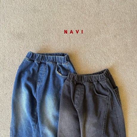 navi/75. butter denim baggy pants S-XL