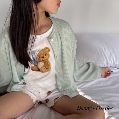 bunnypowder/195. flower button cardigan 2XL-4XL